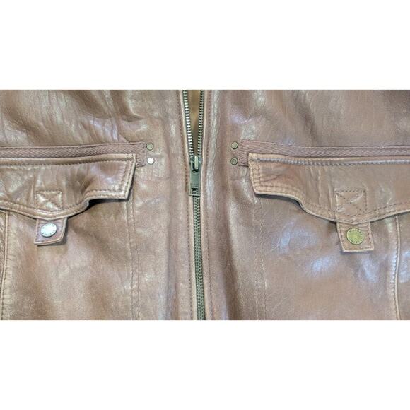 Vintage Brown Wilson's Leather Bomber Jacket with Faux Shearling Collar - XL - Picture 6 of 14